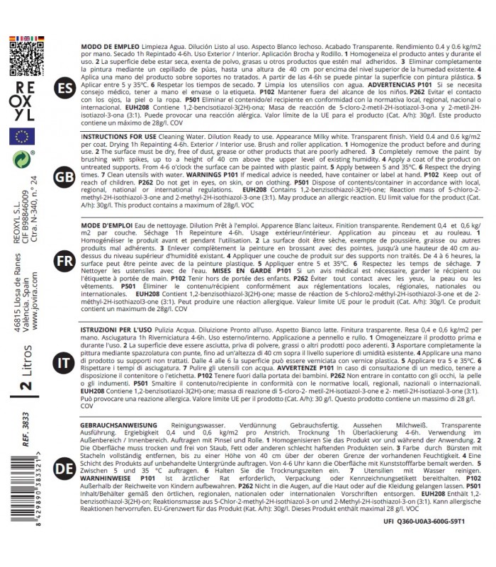 Impregnante Paredes Húmedas. Imprimación sellante incolora al