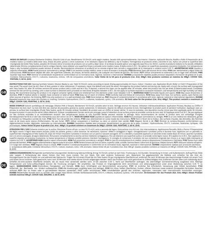 Aceite Teca Suelos teka.  Aceite Teca - Litros: 2.3, 2 x 750