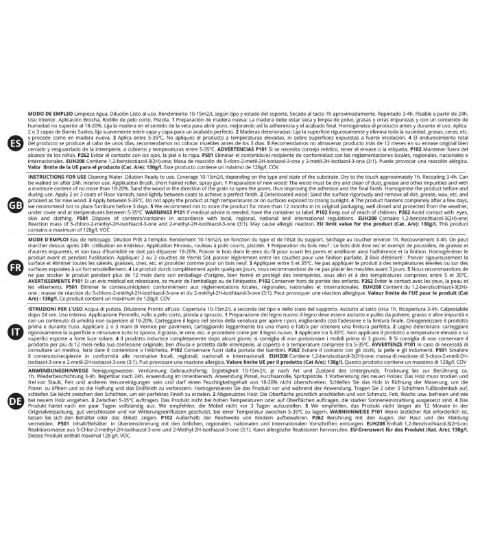 Barniz Suelos Satinado al Agua .  Barnices - Litros: 0.750