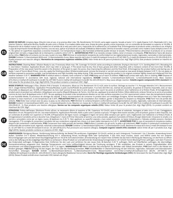 Imprimación Fondo Bloquea Taninos .  Selladora para Madera -