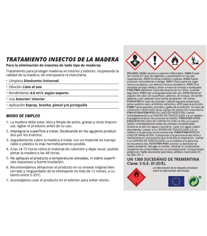 Matacarcoma. Tratamiento para Insectos de la Madera . 