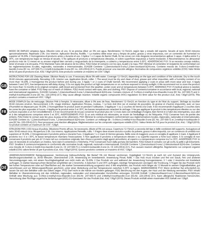 Barniz Chalk Paint Mate al Agua. .  Chalk Paint - Litros: