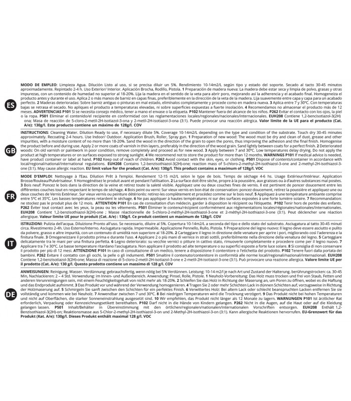 Barniz Intemperie Mate al Agua .  Barnices - Litros: 0.375