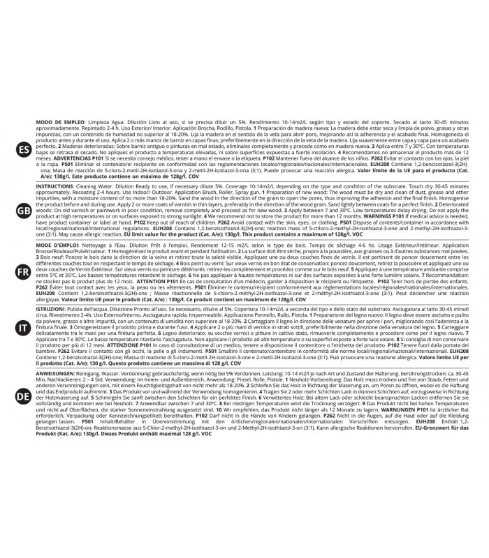 Barniz Muebles Brillante al Agua .  Barnices - Litros: 0.750