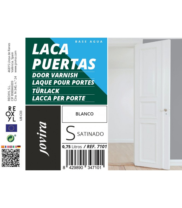 Esmalte Laca Satinado para Puertas al Agua .  Esmalte Madera -