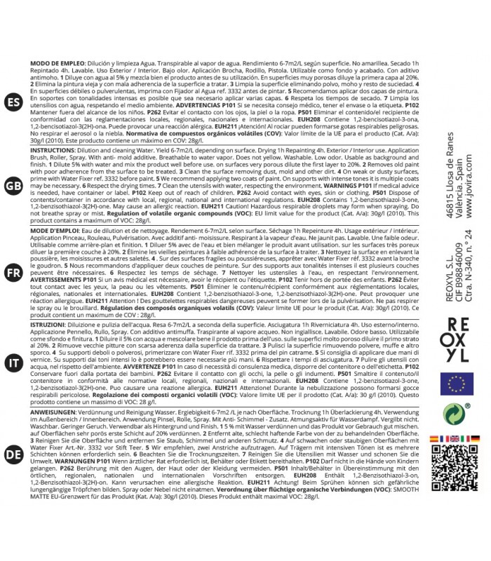 Pintura Antimoho Blanco Nieve .  Pintura Mate Antimoho -