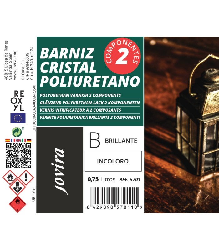Barniz Aspecto Cristal Poliuretano .  Barnices - Litros: 0.750