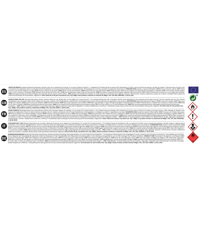 Barniz Aspecto Cristal Poliuretano .  Barnices - Litros: 0.750