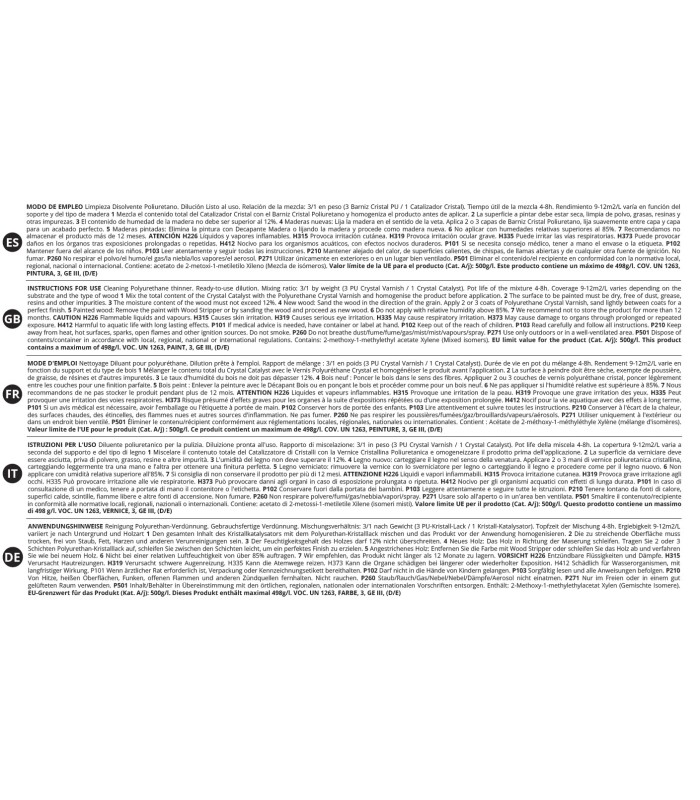 Barniz Aspecto Cristal Poliuretano .  Barnices - Litros: 0.750