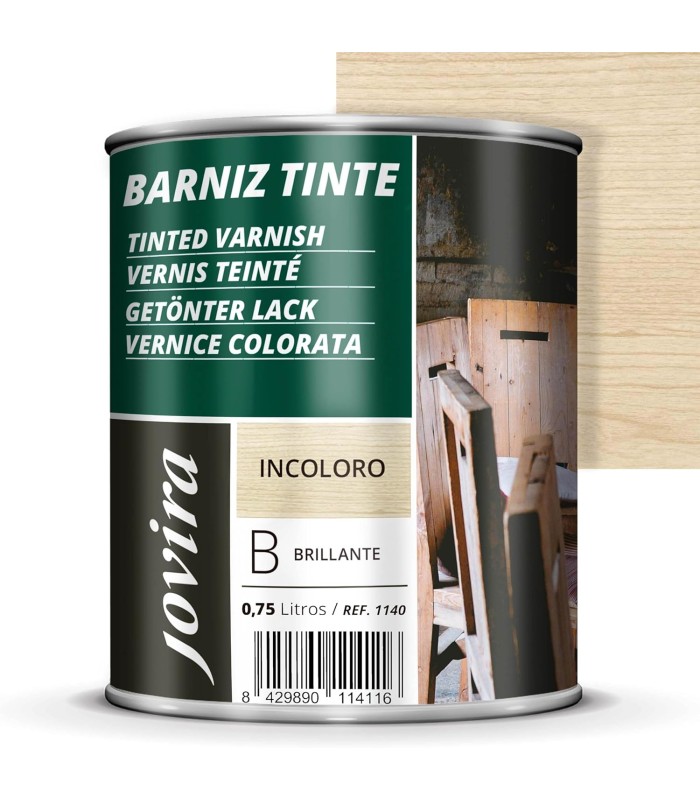 Barniz Tinte Brillante incoloro, transparente, castaño, teka
