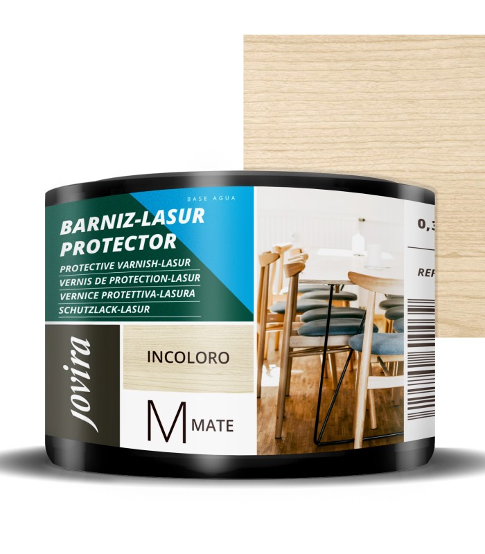 Barniz-Lasur Protector Mate al Agua incoloro, transparente