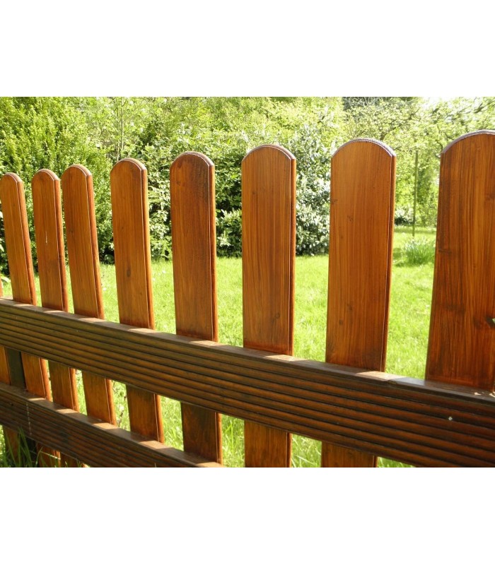 Protector para Vallas de Madera pino, marron .  Aceite Teca -