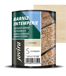 Barniz Intemperie Satinado al Agua cubeta + pincel + rodillo