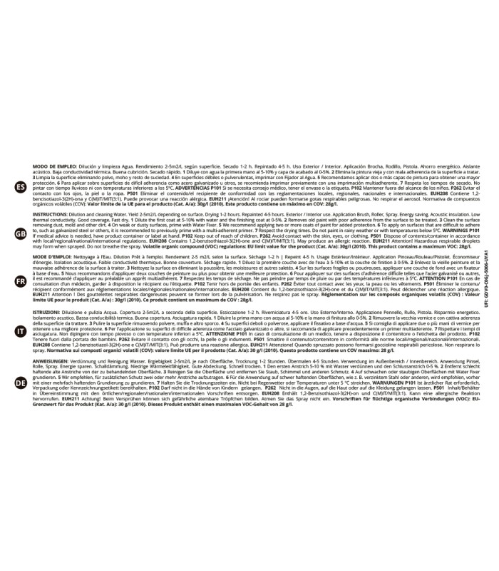 Pintura Termoaislante Blanca .  Pintura Termoaislante - Litros: