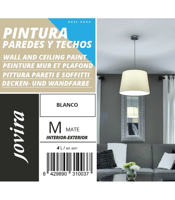 Pinturas Paredes y Techos Blanco blanco.  Pintura Mate -
