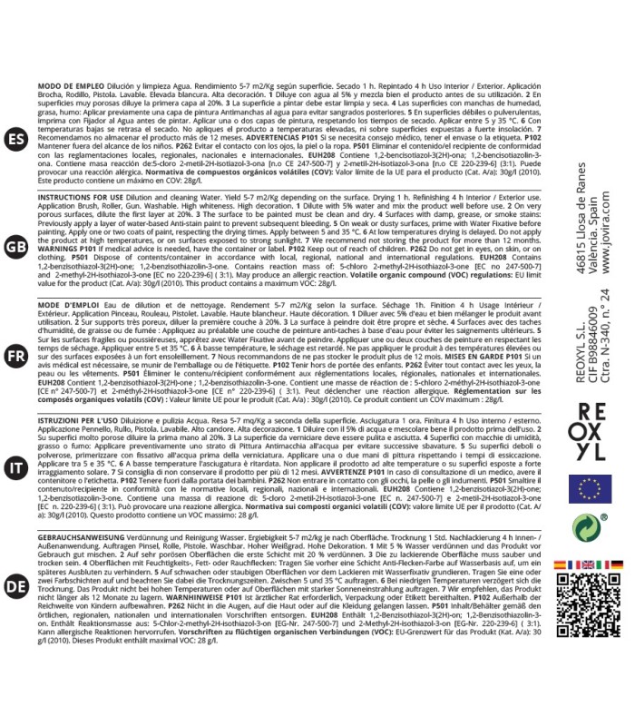 Pinturas Paredes y Techos Blanco blanco.  Pintura Mate -