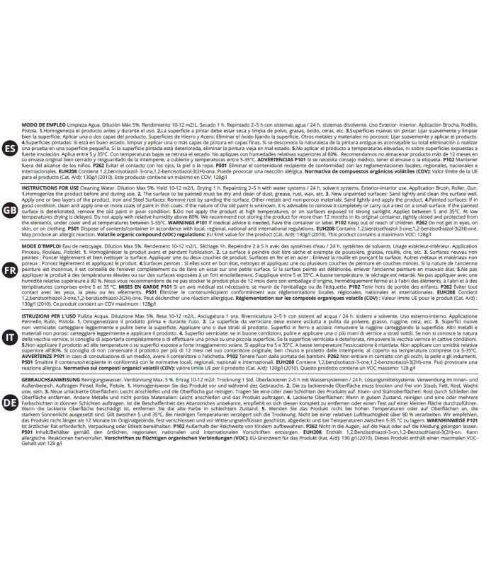 Preparación Multiadherente Mate Agua. Para superficies de