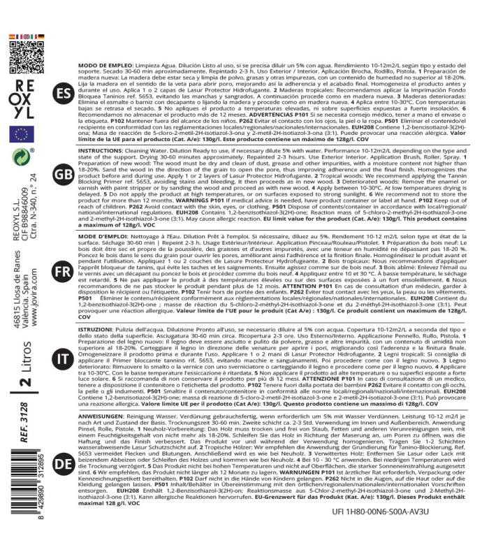 Barniz-Lasur Protector Hidrofugante Satinado al Agua incoloro