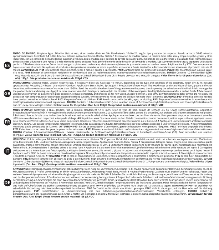 Barniz Marino Satinado al Agua incoloro, transparente. 