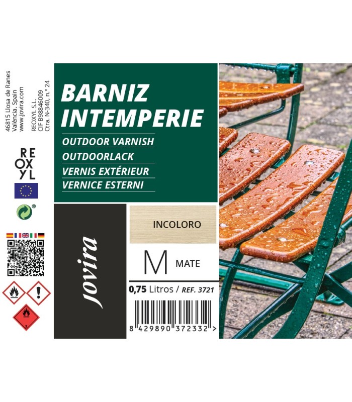 Barniz Intemperie Mate. .  Barnices - Litros: 0.375, 2.3, 0.750
