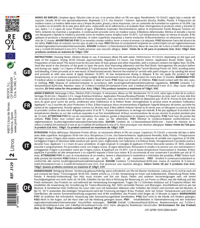 Barniz-Lasur Protector Mate al Agua incoloro, transparente