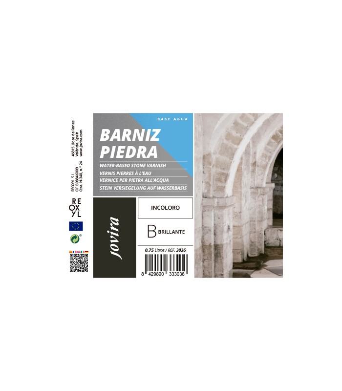 Barniz Piedra al Agua incoloro, transparente.  Barniz Piedra -