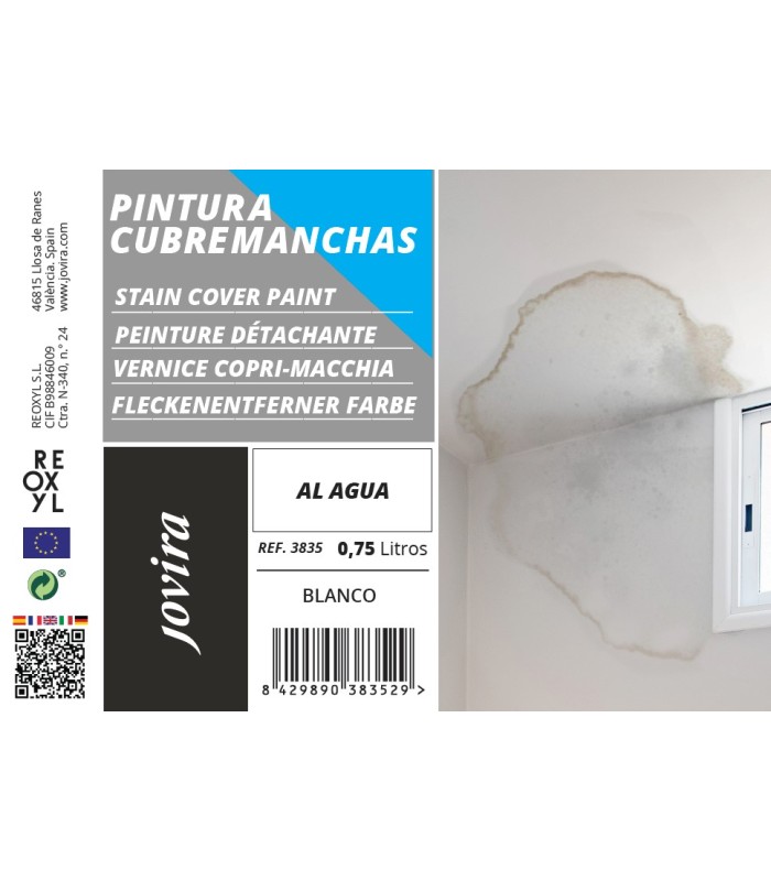 Pintura Cubremanchas Blanco al agua blanco.  Pintura Cubre
