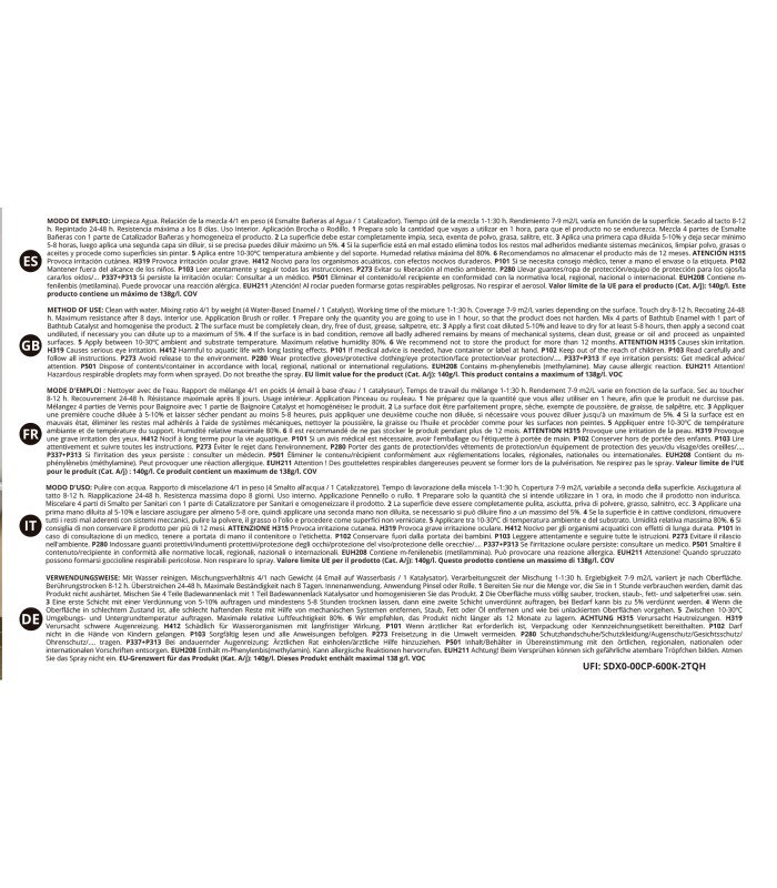 Esmalte Bañeras de Alto Brillo .  Pintura Bañeras - Acabado: