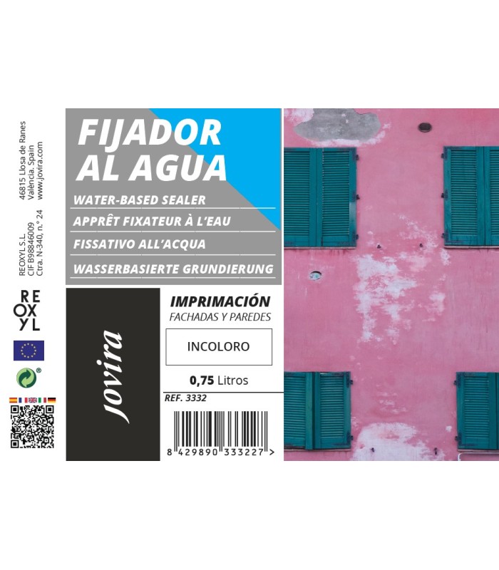 Imprimación Fijador al Agua incoloro, transparente.  Fijador de