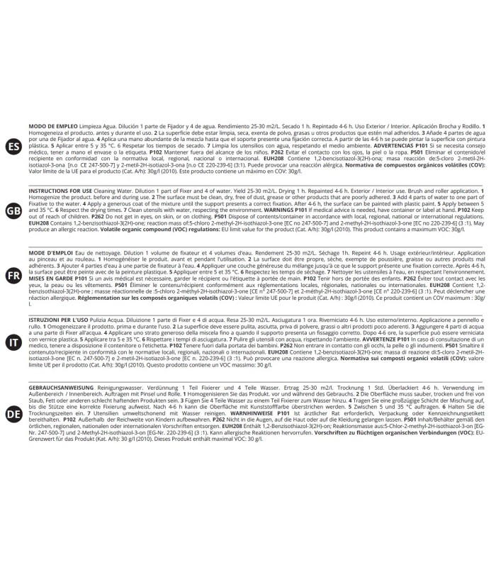 Imprimación Fijador al Agua incoloro, transparente.  Fijador de