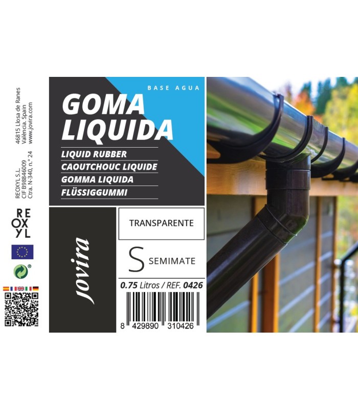 Impermeabilizante Goma Líquida incoloro, transparente, negro. 