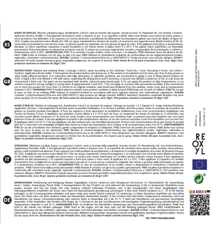 Pintura Anticondensación - Antihumedad - Antimoho blanco