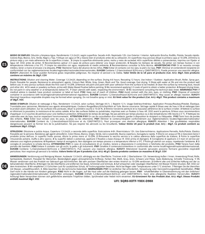 Impermeabilizante Antigoteras Terrazas blanco, rojo, gris