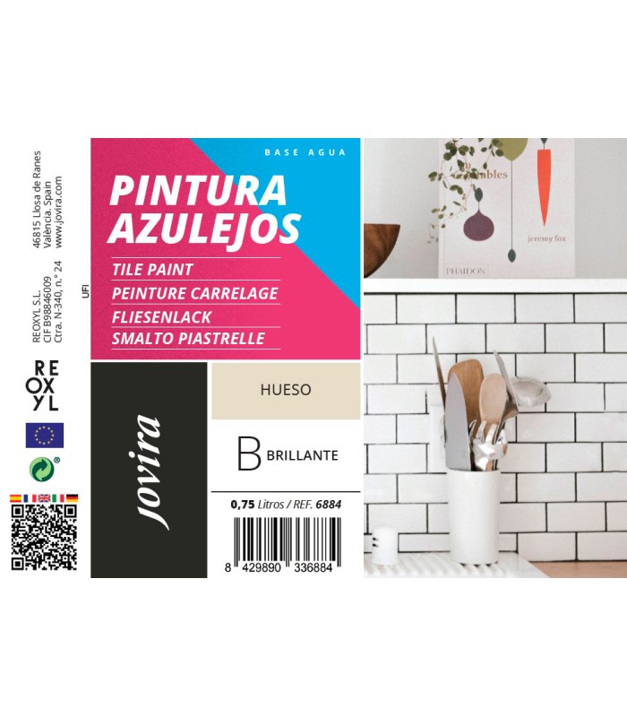 Pintura para Azulejos al Agua hueso, avellana , turquesa