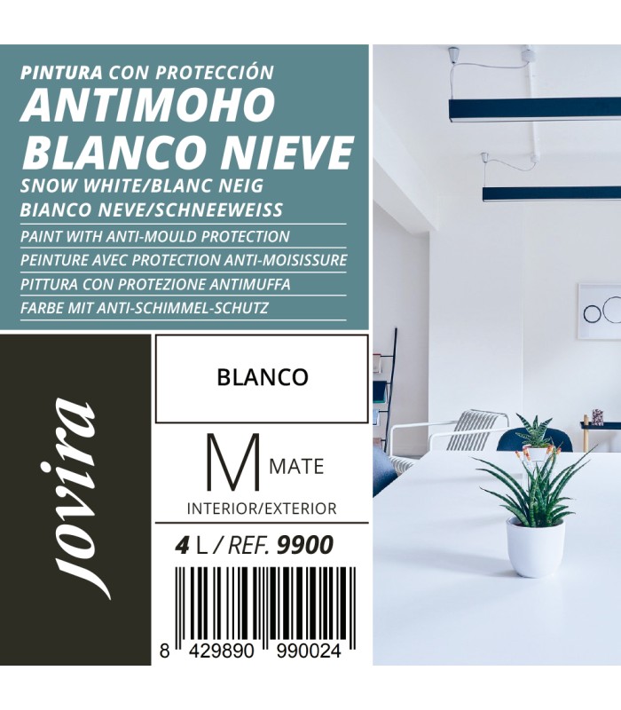 Pintura Antimoho Blanco Nieve .  Pintura Mate Antimoho -