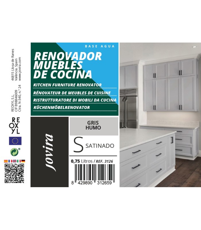 Pintura renovadora para Muebles de Cocina, acabado satinado al