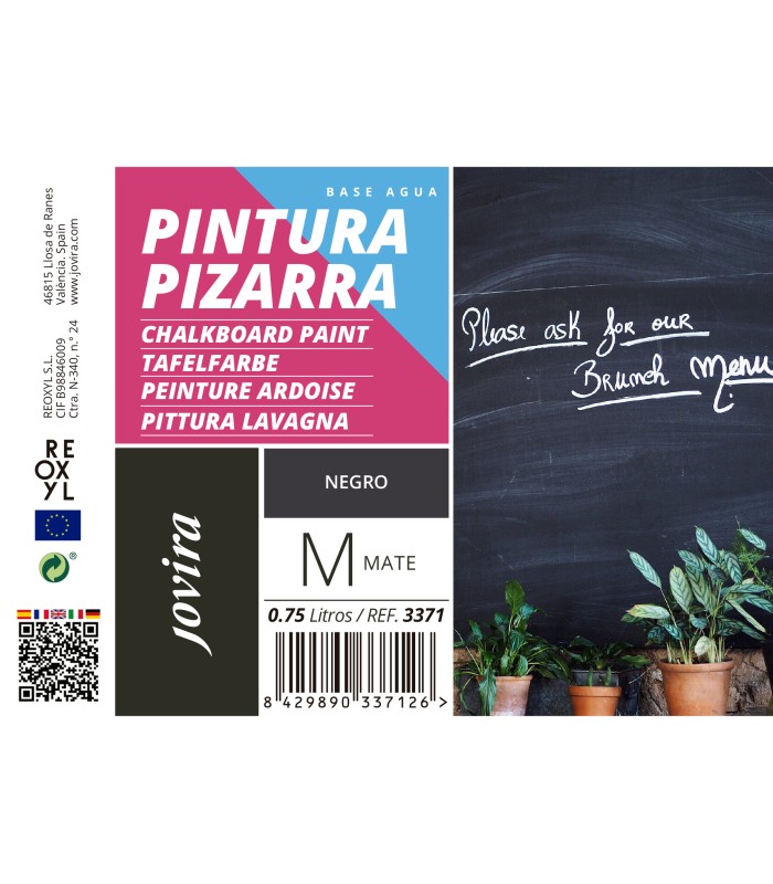 Pintura para Pizarras al Agua negro, verde, azul.  Pintura