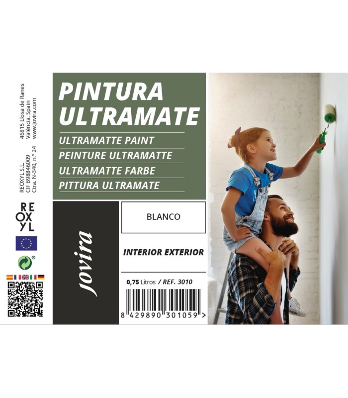 Pintura Ultramate Blanca Interior-Exterior blanco.  Pintura