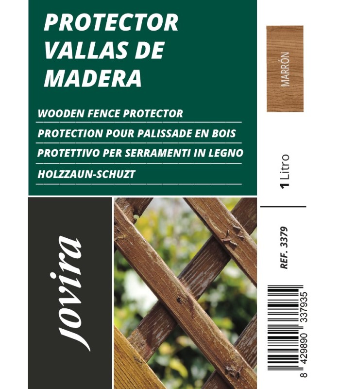 Protector para Vallas de Madera pino, marron .  Aceite Teca -