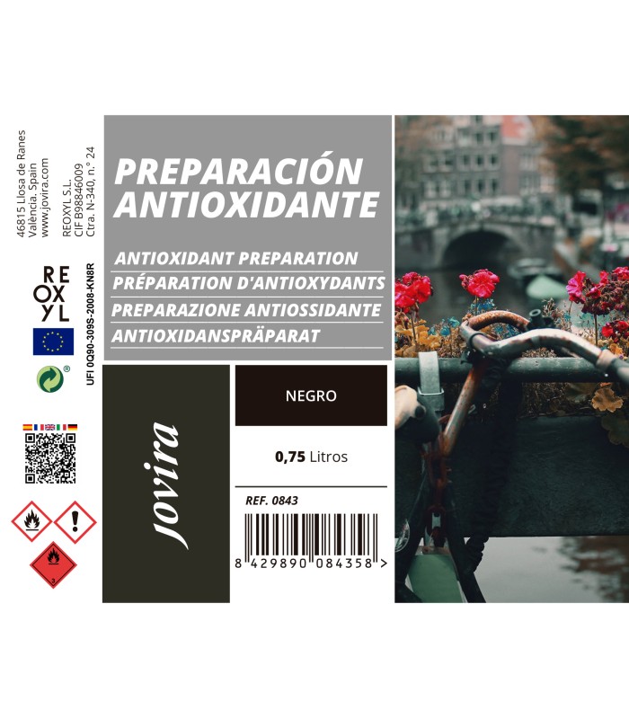 Preparación Antioxidante Metal blanco, negro, gris, rojo