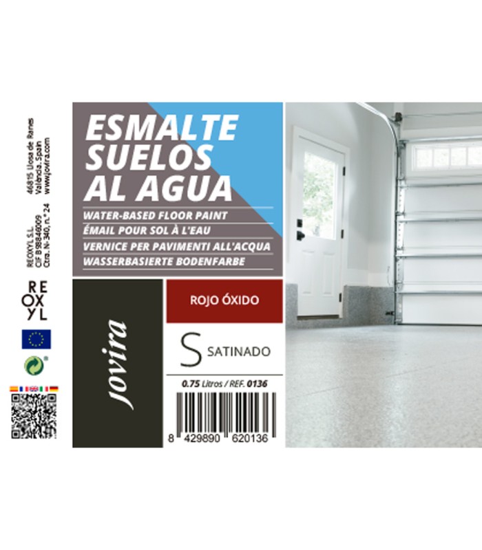 Esmalte Suelos al Agua azul, gris, negro, rojo oxido, verde