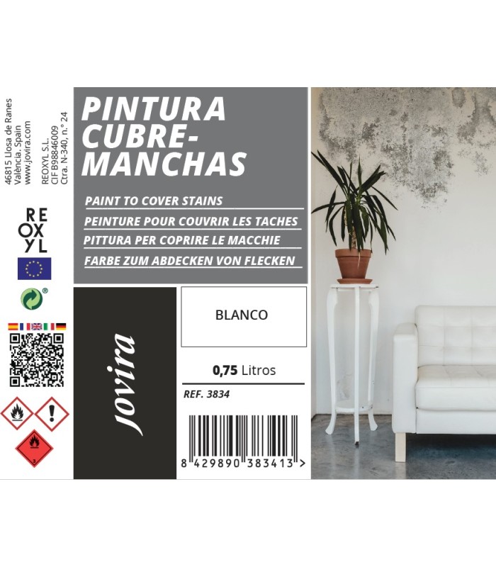 Pintura Cubremanchas Blanca .  Pintura Cubre manchas - Litros: