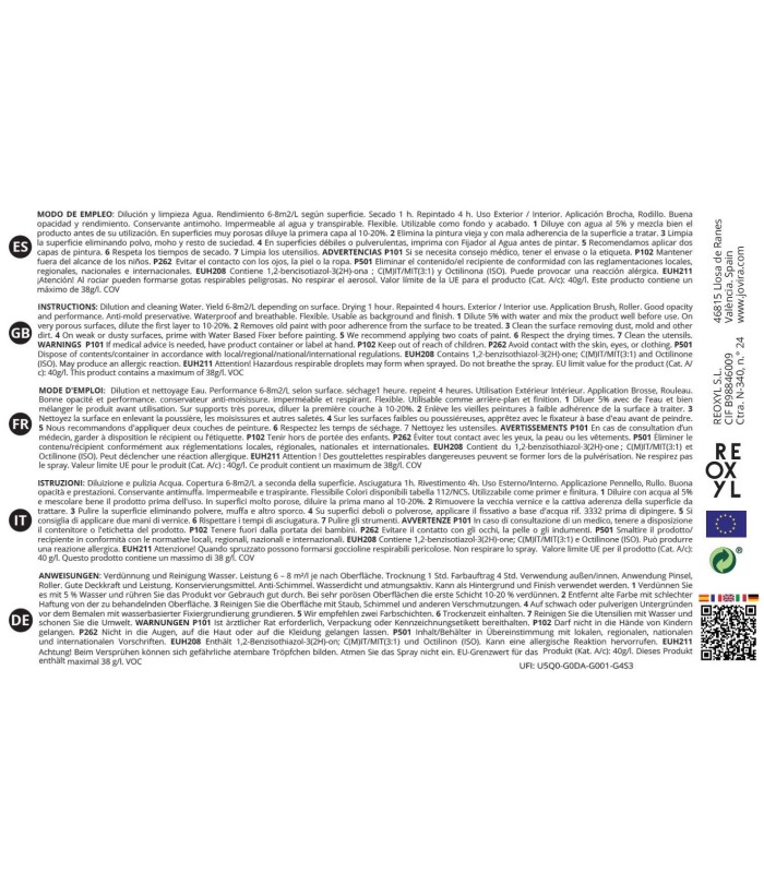 Pintura Fachadas Antimoho blanco, bahía, sirena, rústico