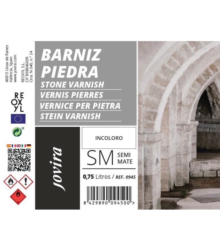Barniz Piedra al Disolvente incoloro, transparente.  Barniz