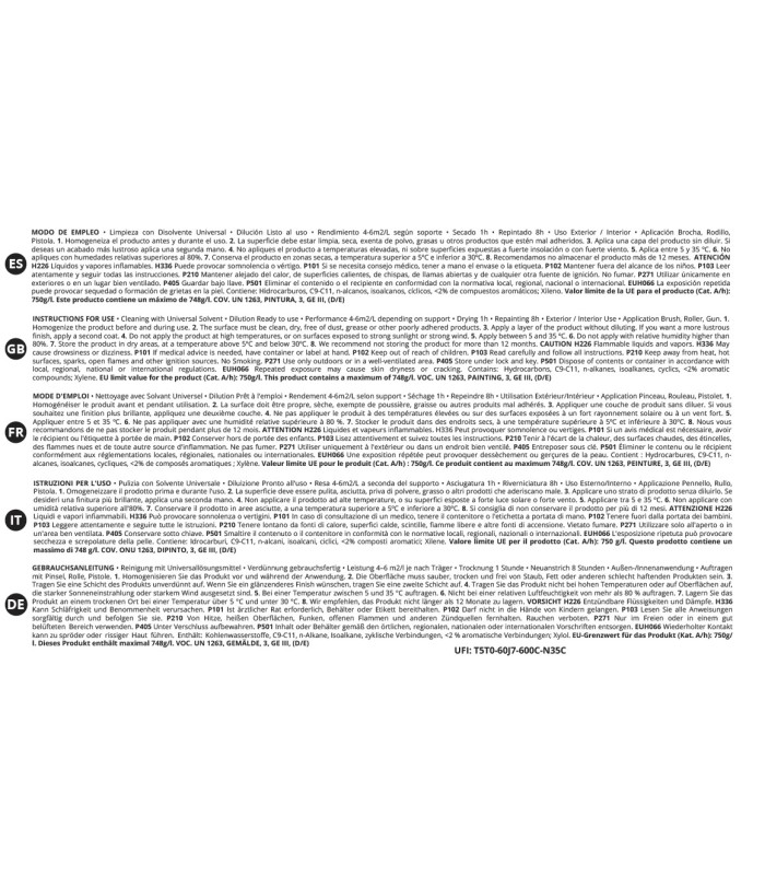 Barniz Piedra al Disolvente incoloro, transparente.  Barniz