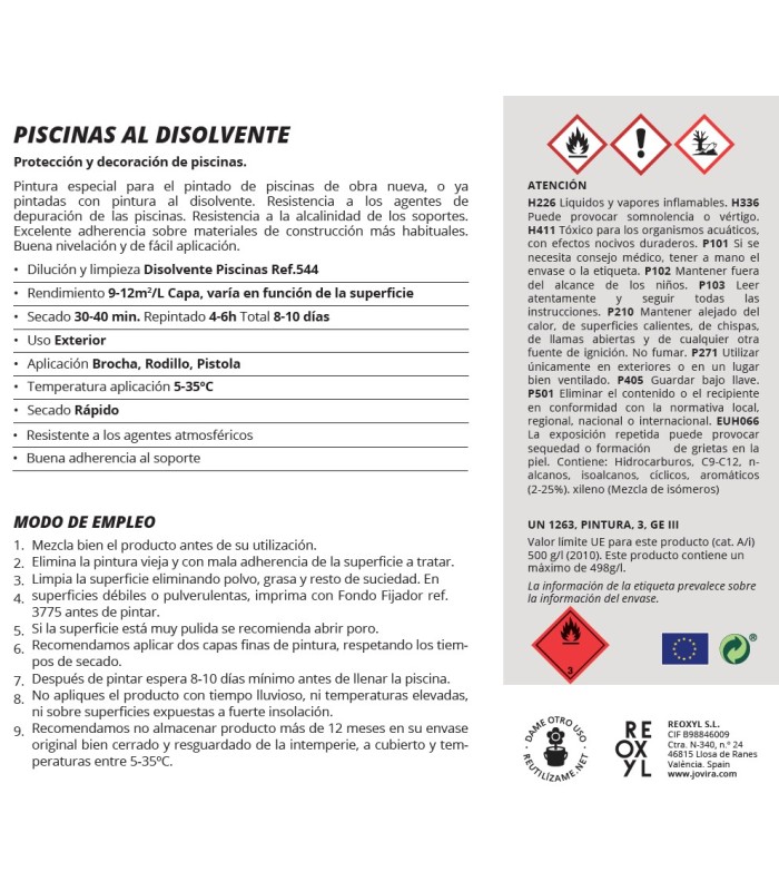 Pintura Piscina al Disolvente. blanco, azul.  Pintura Piscina -